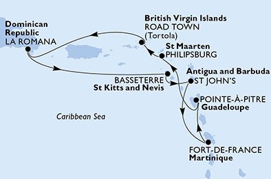 Guadalupe, St. Maarten, Ilhas Virgens (Reino Unido), República Dominicana, São Cristóvão E Nevis, Antígua E Barbuda e Martinica