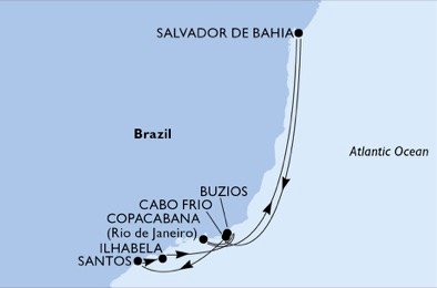 Santos, Ilhabela, Búzios, Copacabana, Salvador, Cabo Frio, Santos