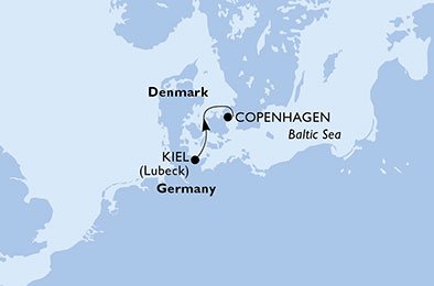 crociera msc U7KT itinerario della crociera in
germania, danimarca su MSC PREZIOSA