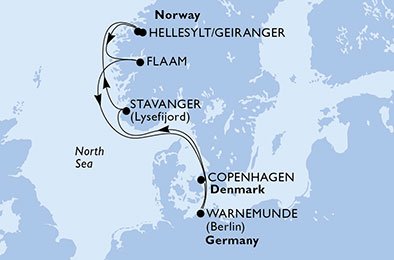 crociera msc U81K itinerario della crociera in
danimarca, germania, norvegia su MSC ORCHESTRA