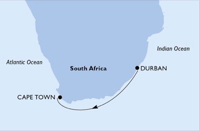 crociera msc U9OL itinerario della crociera in
sudafrica su MSC MUSICA