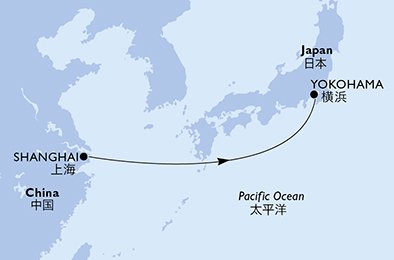 crociera msc UABP itinerario della crociera in
cina, giappone su MSC SPLENDIDA