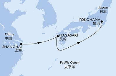 crociera msc UAFL itinerario della crociera in
cina, giappone su MSC SPLENDIDA