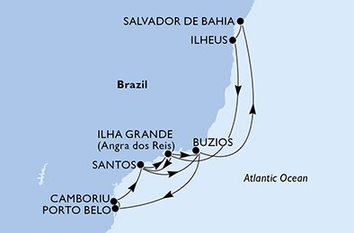 Santos, Ilha Grande, Búzios, Porto Belo, Balneário Camboriú, Santos, Búzios, Salvador, Ilhéus, Ilha Grande, Santos