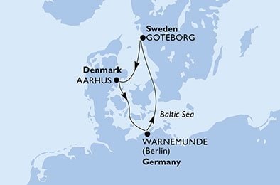 crociera msc UBJ2 itinerario della crociera in
germania, svezia, danimarca su MSC POESIA