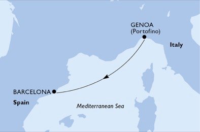 crociera msc UC79 itinerario della crociera in
italia, spagna su MSC ORCHESTRA