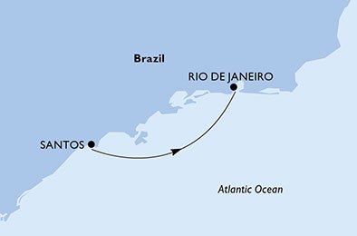 crociera msc UCSA itinerario della crociera in
santos, rio de janeiro su MSC POESIA
