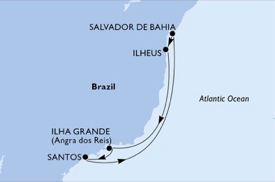 Santos, Salvador, Ilhéus, Ilha Grande, Santos