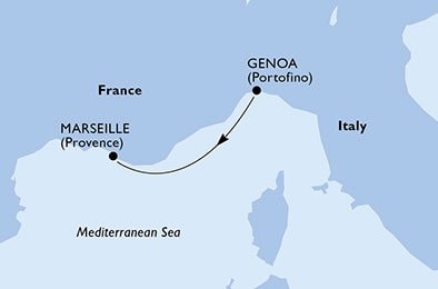 crociera msc UDDK itinerario della crociera in
italia, francia su MSC FANTASIA