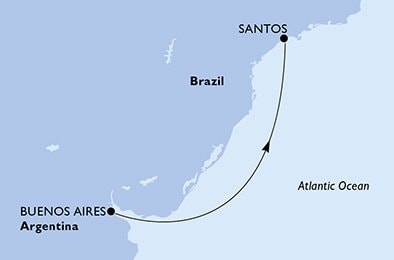 crociera msc UG3T itinerario della crociera in
argentina, brasile su MSC SINFONIA