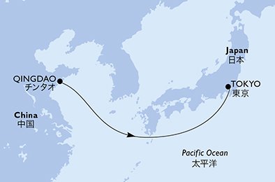 immagine dell´itinerario della crociera in Cina, Giappone a bordo di 
							MSC BELLISSIMA