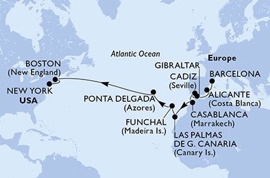 Cruise Itinerary Map