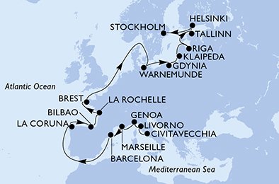 Cruise Itinerary Map