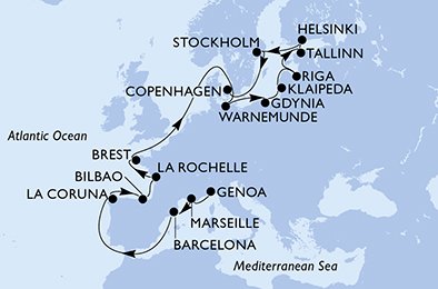 Cruise Itinerary Map