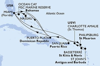 Cruise Itinerary Map
