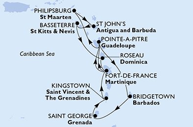 Cruise Itinerary Map