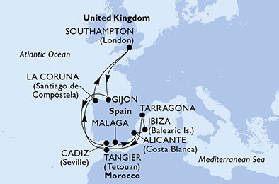 Cruise Itinerary Map