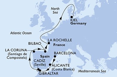 Cruise Itinerary Map