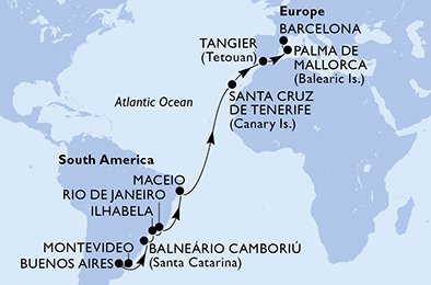 Cruise Itinerary Map
