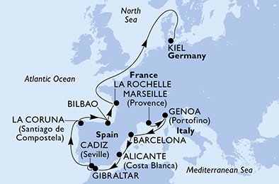 Cruise Itinerary Map
