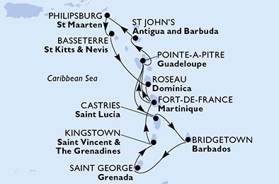 Cruise Itinerary Map