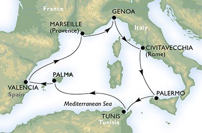 MEDITERRANEO - Italia,  Tunisia,  Spagna,  Francia