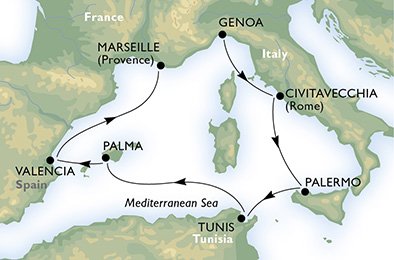 MEDITERRANEO - Italia,  Tunisia,  Spagna,  Francia