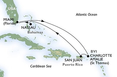 Estados Unidos, Ilhas Virgens (E.U.), Porto Rico, Bahamas