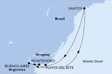 Santos: Punta Del Este, Buenos Aires e Montevidéu