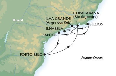 Santos: Porto Belo, Copacabana, Ilhabela, Búzios e Ilha Grande