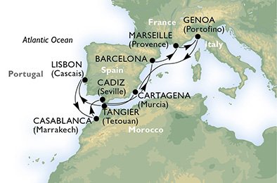 MEDITERRANEO - Italia,  Spagna,  Marocco,  Portogallo,  Francia