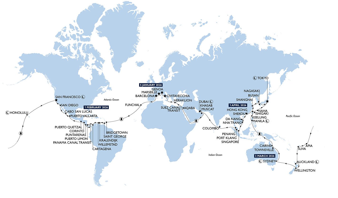  World Cruise 2026 - Crociera intorno al mondo 2026 