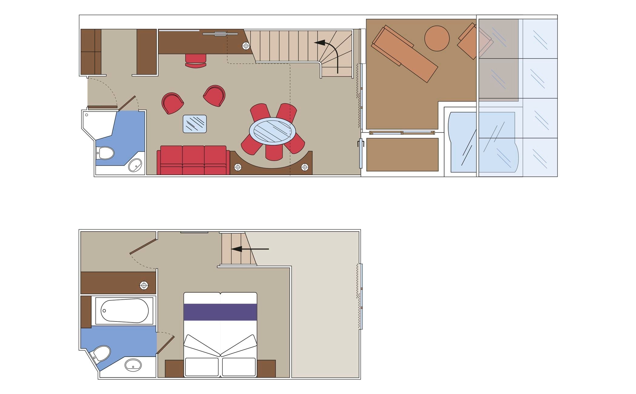 MSC Meraviglia Cabin: Duplex Suite 08 2d MSC Meraviglia Cabin: Duplex Suite 08 2d