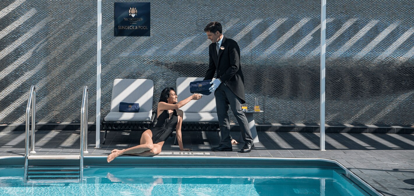 MSC Yacht Club private solarium, MSC World Asia | MSC Cruises