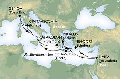 Italy, Greece, Israel