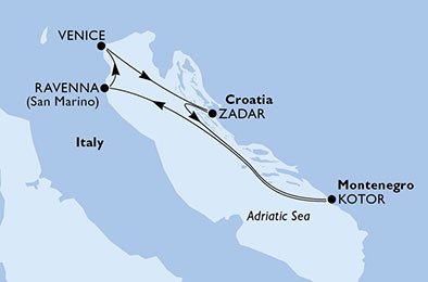 4 Noches por Italia, Croacia, Montenegro a bordo del MSC Opera