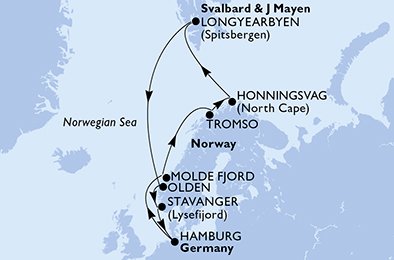 14 Noches por Alemania, Noruega, Islas Svalbard y Jan Mayen a bordo del MSC Preziosa