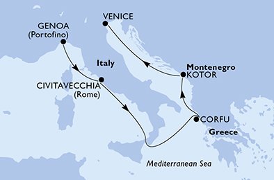 5 Noches por Italia, Grecia, Montenegro a bordo del MSC Magnifica