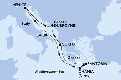 7 Noches por Italia, Grecia, Croacia a bordo del MSC Magnifica