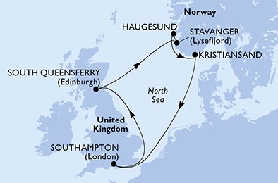 Visiting: South Queensferry, Stavanger, Haugesund, Kristiansand