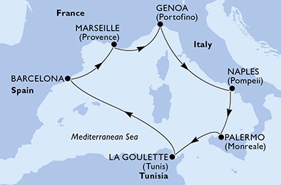 Mappa Itinerario