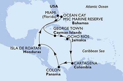 Visiting: George Town, Ocho Rios, Cartagena, Colon, Isla de Roatan,...