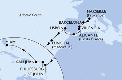 Visiting: Barcelona, Valencia, Alicante, Lisbon, Funchal, St....
