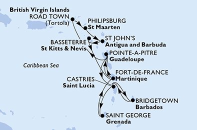 Visiting: Castries, Saint George, Fort de France, Pointe-a-Pitre,...
