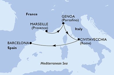 Visiting: Genoa, Civitavecchia, Barcelona