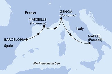 Visiting: Marseille, Genoa, Naples
