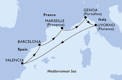 Visiting: Barcelona, Marseille, Genoa, Livorno