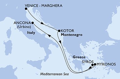 Visiting: Kotor, Mykonos, Syros, Ancona