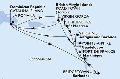 Visiting: Catalina Island, Virgin Gorda, Philipsburg, Fort de...
